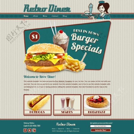 西式快餐网站设计图片