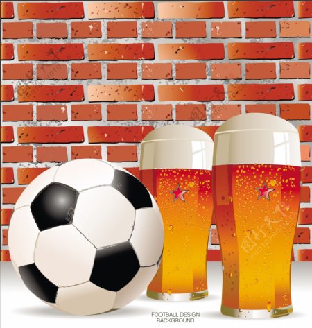 足球啤酒图片