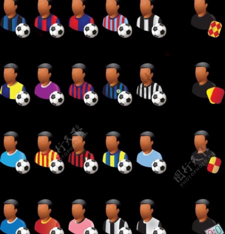 足球运动员矢量图片