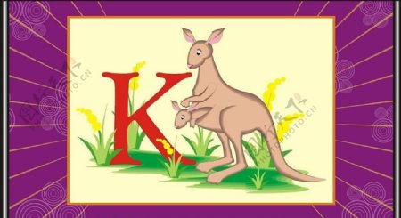 k字母与动物图片