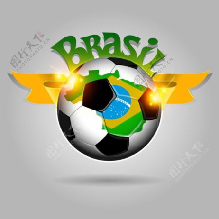 巴西世界杯足球矢量素材