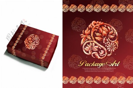 包装盒包装封面中国风盒子礼品psd分层源文件东方设计元素