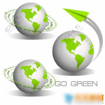 绿色地球矢量图