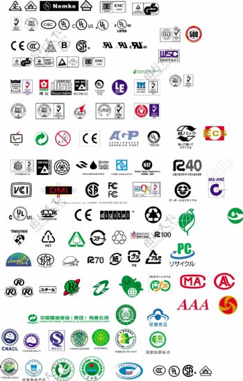 商品认证标志LOGO图标矢量图AI