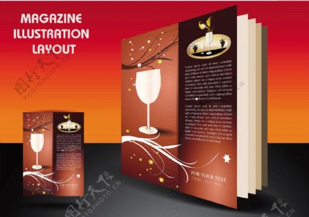 葡萄酒花纹企业封面杂志设计背景图片
