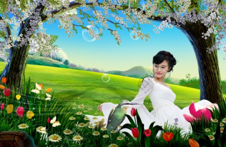 春天女人香自然风景图片