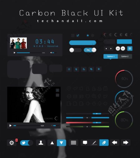 炭黑的WebUI元素试剂盒