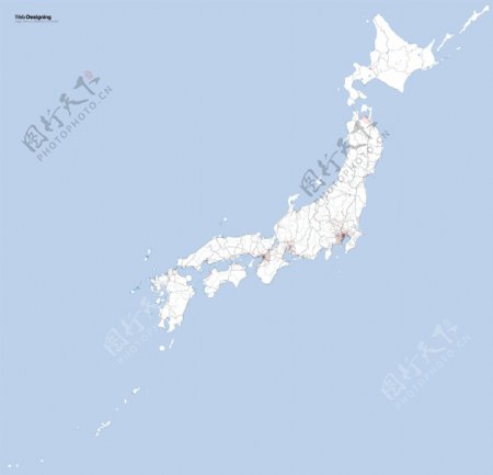 日本地图的铁路网络矢量素材