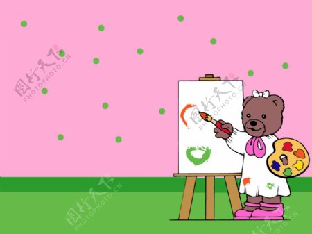 位图可爱卡通卡通动物小熊色彩免费素材