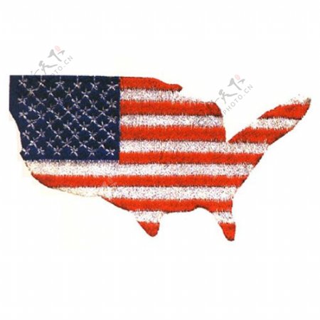 绣花图标色彩美国国旗免费素材