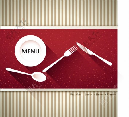 现代饭店的菜单封面设计矢量图01