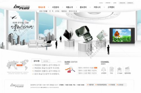 韩国网页模板白色系wt018包括2个主页5个次级页面图片