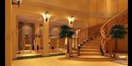 欧式餐厅楼梯图片