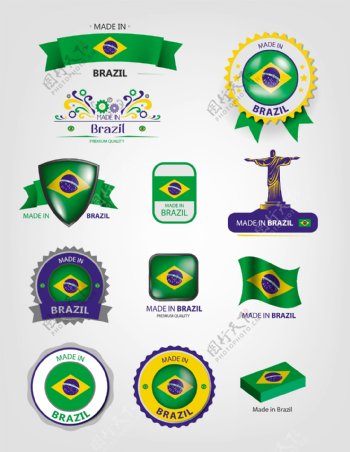 巴西国旗图案图标图片
