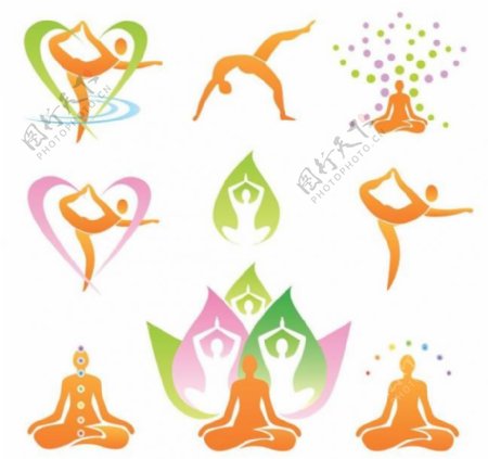 瑜伽logo矢量素材图片