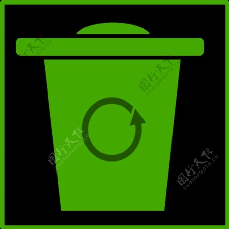 生态绿色垃圾桶图标