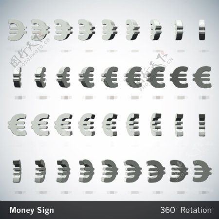 3d欧元符号图片