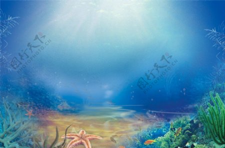唯美海底世界PSD风景素材