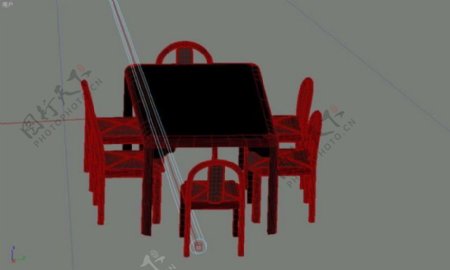 餐桌3d模型家具效果图16