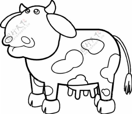 牛的轮廓的剪辑艺术