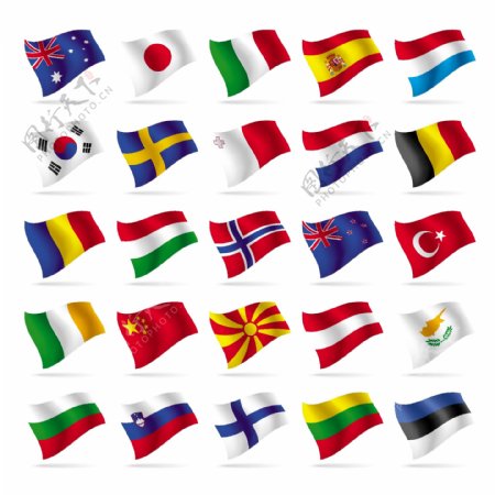 不同的世界国旗元素矢量图02