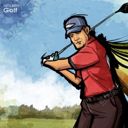 漫画高尔夫球图片