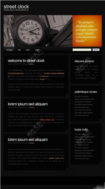 黑色怀旧网页设计