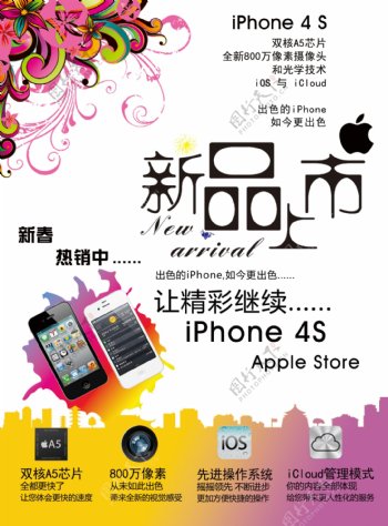 苹果iphone4s新品上市海报图片
