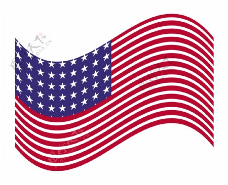 波浪形的美国国旗