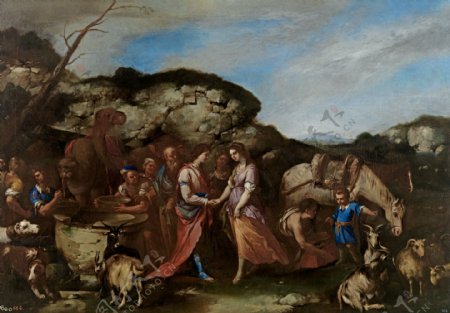 GiordanoLucaIsaacyRebecaCa.1655意大利画家卢卡焦尔达诺FaPresto人物油画装饰画