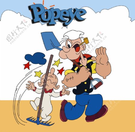 位图可爱卡通卡通形象卡通人物大力水手免费素材