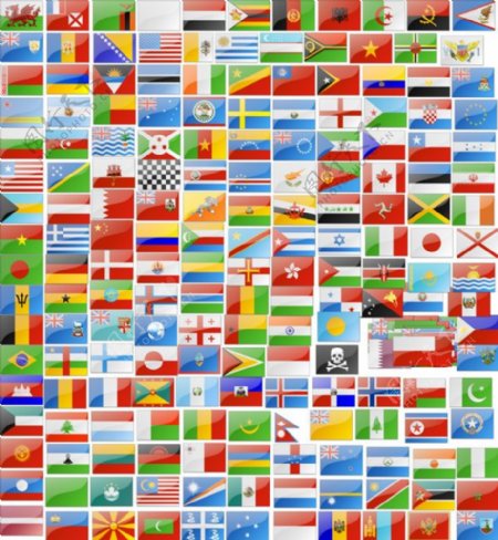 世界各地国旗PSD素材