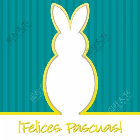 西班牙复活节快乐明亮的兔子把卡在矢量格式