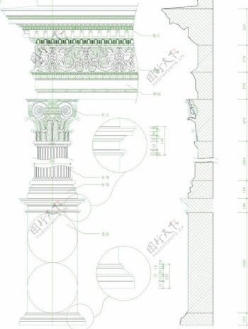 欧式构造混合柱西式柱图片
