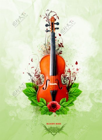小提琴花组成的抽象PSD