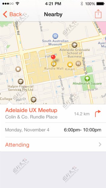 iOS7应用地图APP设计PSD分层