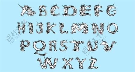 神秘的独角兽的字体