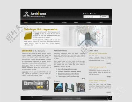黑色漂亮的企业网站模板