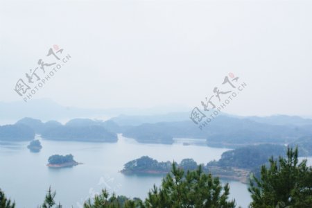 浙江千岛湖鸟瞰图图片