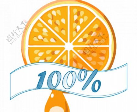 100橙矢量标签