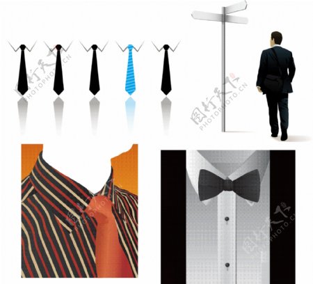 商务人物与领带矢量素材图片