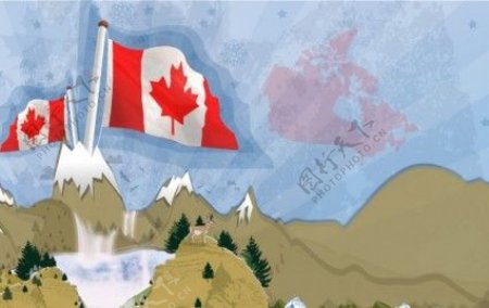 加拿大风景明信片