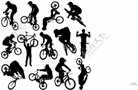 自行车运动人物剪影