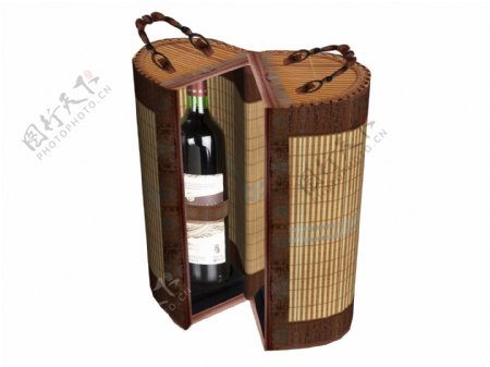 竹编葡萄酒盒图片