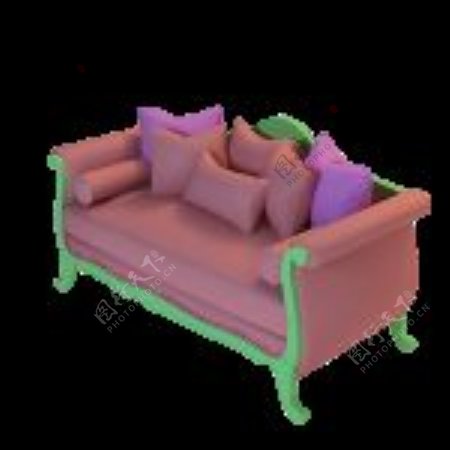3D多人沙发模型