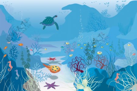 矢量海洋生物世界图片素材