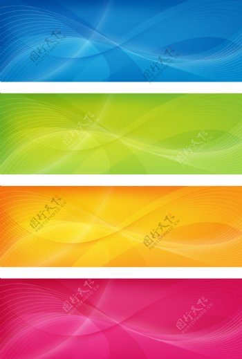 4色幻影流线背景矢量素材