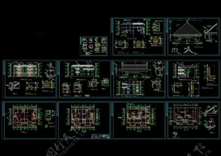 别墅建筑全套图CAD图纸