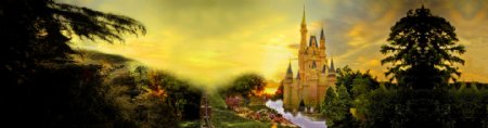 城堡梦幻背景图片