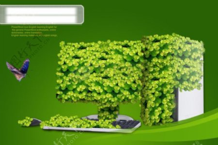 绿色创意电脑广告素材